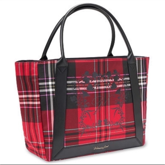 Nwt Victoria’s Secret New Limited Edition Plaid Tote Bag Holiday - Picture 3 of 8